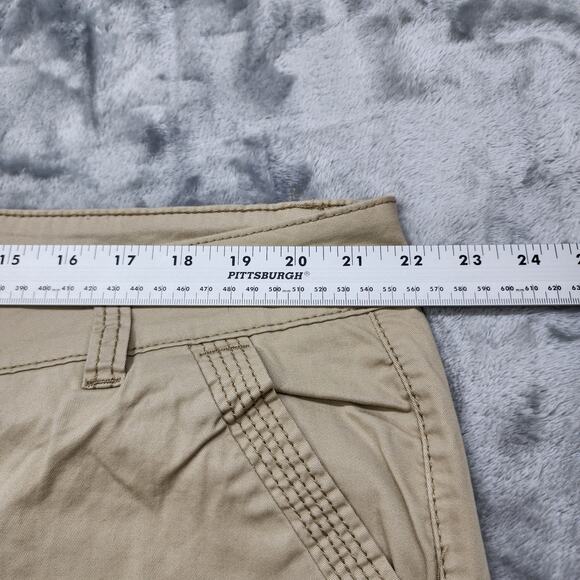Maurices Pants Womens 20 LONG Tan Khaki Stretch Cotton Mid Rise Bootcut Flare - Picture 9 of 13